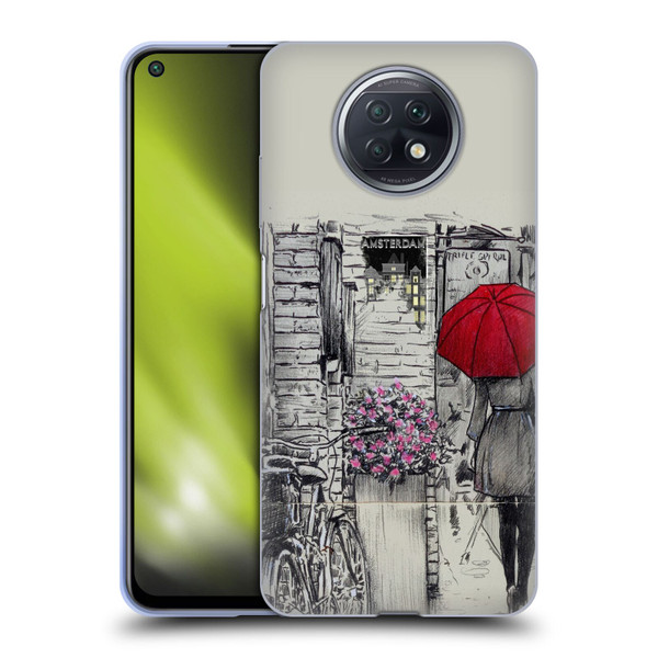 LouiJoverArt Red Ink Amsterdam Walk Soft Gel Case for Xiaomi Redmi Note 9T 5G