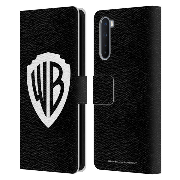 Warner Bros. Shield Logo Black Leather Book Wallet Case Cover For OnePlus Nord 5G