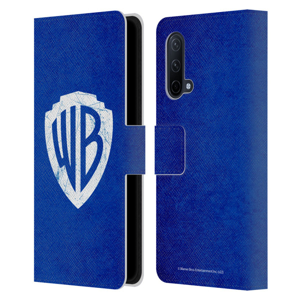 Warner Bros. Shield Logo Distressed Leather Book Wallet Case Cover For OnePlus Nord CE 5G