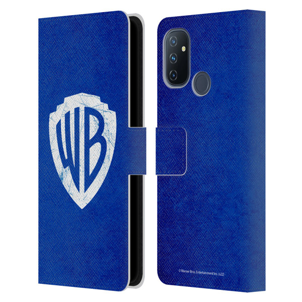 Warner Bros. Shield Logo Distressed Leather Book Wallet Case Cover For OnePlus Nord N100