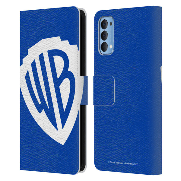 Warner Bros. Shield Logo Oversized Leather Book Wallet Case Cover For OPPO Reno 4 5G