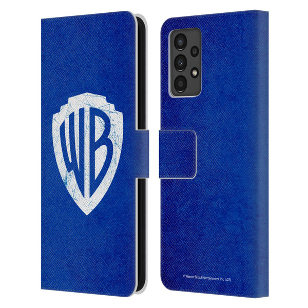Warner Bros. Shield Logo Distressed Leather Book Wallet Case Cover For Samsung Galaxy A13 (2022)