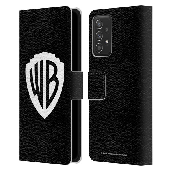 Warner Bros. Shield Logo Black Leather Book Wallet Case Cover For Samsung Galaxy A53 5G (2022)