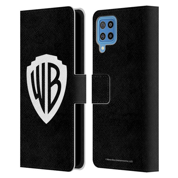Warner Bros. Shield Logo Black Leather Book Wallet Case Cover For Samsung Galaxy F22 (2021)