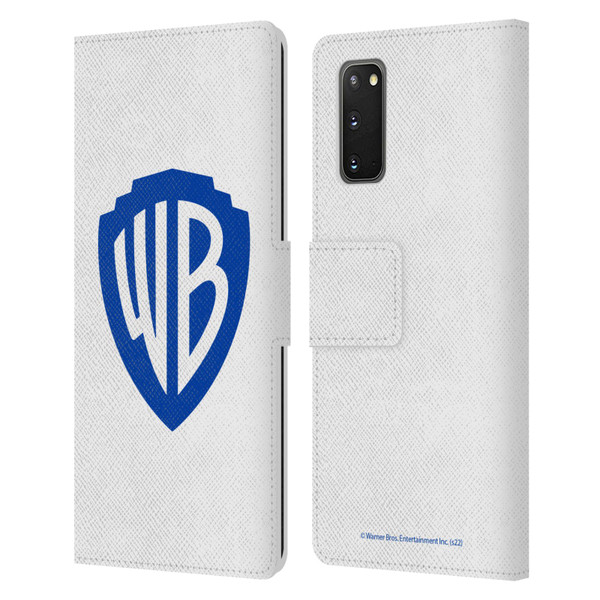 Warner Bros. Shield Logo White Leather Book Wallet Case Cover For Samsung Galaxy S20 / S20 5G