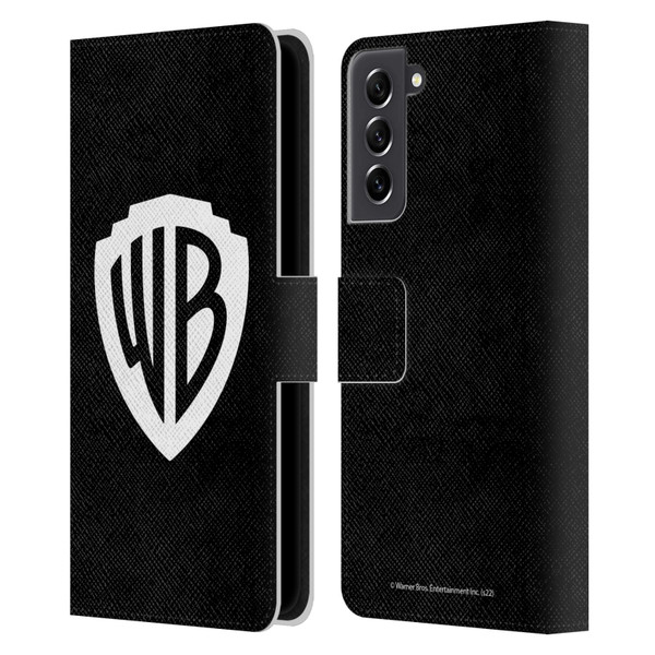 Warner Bros. Shield Logo Black Leather Book Wallet Case Cover For Samsung Galaxy S21 FE 5G