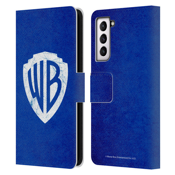 Warner Bros. Shield Logo Distressed Leather Book Wallet Case Cover For Samsung Galaxy S21 5G
