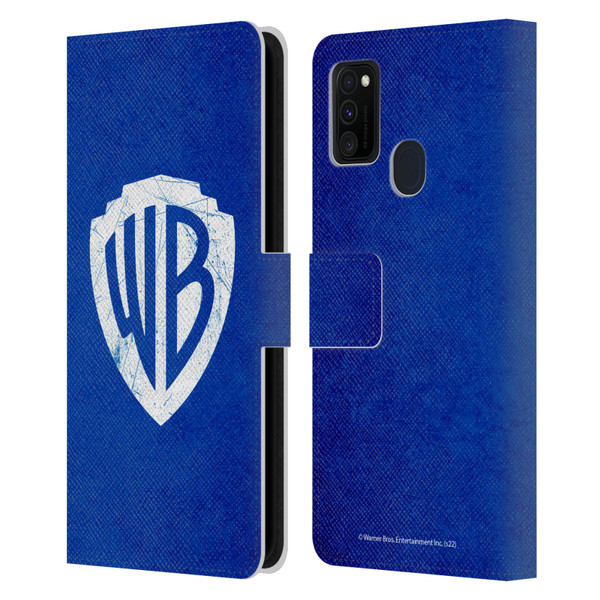Warner Bros. Shield Logo Distressed Leather Book Wallet Case Cover For Samsung Galaxy M30s (2019)/M21 (2020)