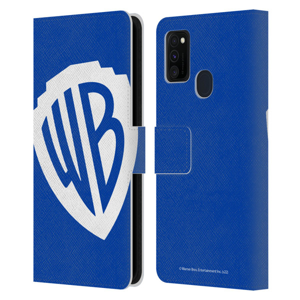 Warner Bros. Shield Logo Oversized Leather Book Wallet Case Cover For Samsung Galaxy M30s (2019)/M21 (2020)