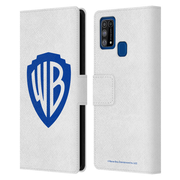Warner Bros. Shield Logo White Leather Book Wallet Case Cover For Samsung Galaxy M31 (2020)