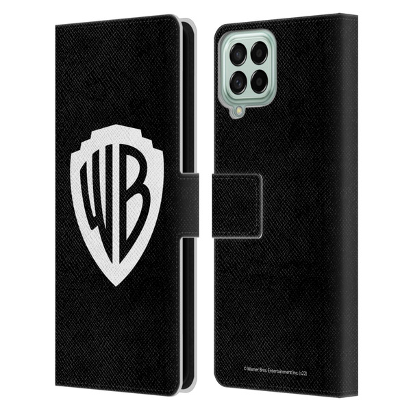 Warner Bros. Shield Logo Black Leather Book Wallet Case Cover For Samsung Galaxy M33 (2022)