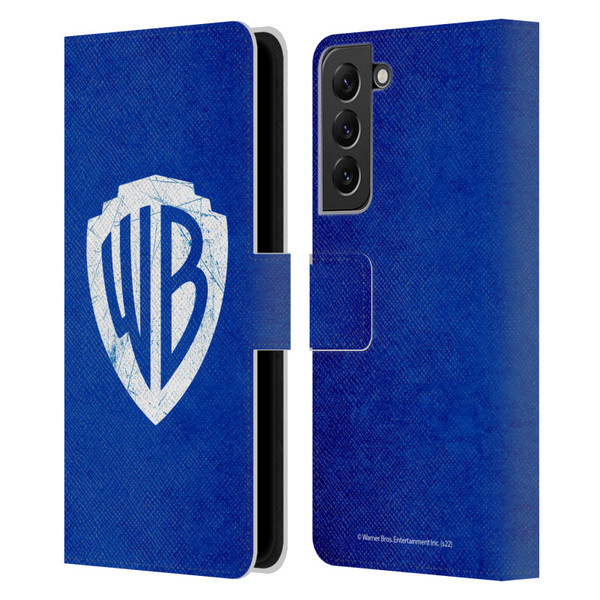 Warner Bros. Shield Logo Distressed Leather Book Wallet Case Cover For Samsung Galaxy S22+ 5G