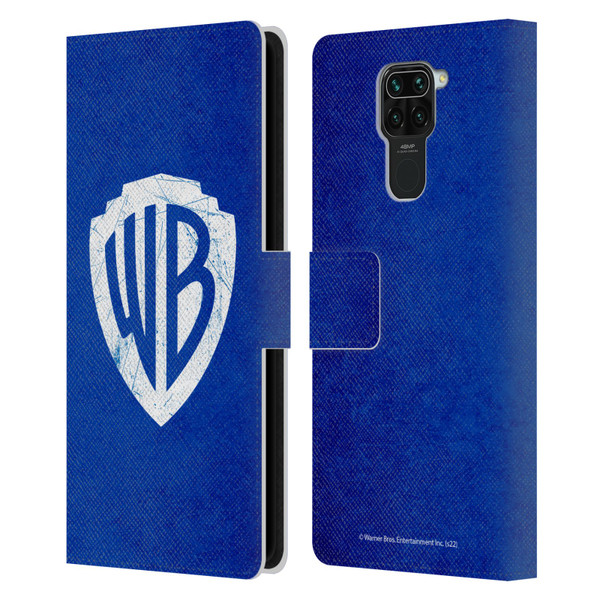 Warner Bros. Shield Logo Distressed Leather Book Wallet Case Cover For Xiaomi Redmi Note 9 / Redmi 10X 4G