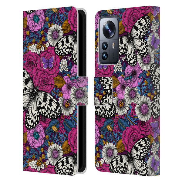 Katerina Kirilova Floral Patterns Colorful Garden Leather Book Wallet Case Cover For Xiaomi 12 Pro