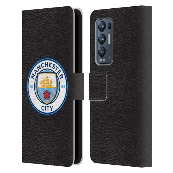 Manchester City Man City FC Badge Black Full Colour Leather Book Wallet Case Cover For OPPO Find X3 Neo / Reno5 Pro+ 5G
