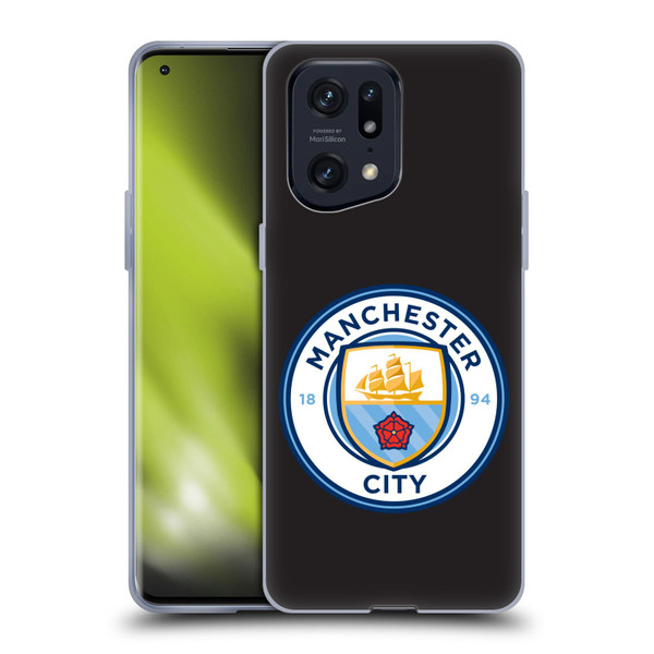 Manchester City Man City FC Badge Black Full Colour Soft Gel Case for OPPO Find X5 Pro