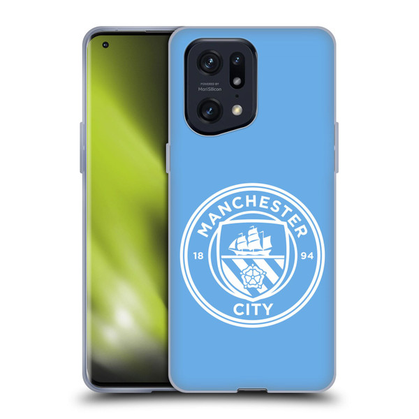 Manchester City Man City FC Badge Blue White Mono Soft Gel Case for OPPO Find X5 Pro