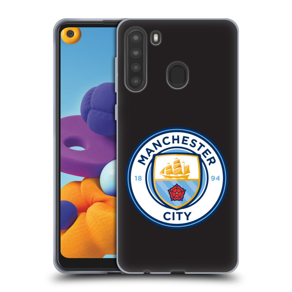 Manchester City Man City FC Badge Black Full Colour Soft Gel Case for Samsung Galaxy A21 (2020)