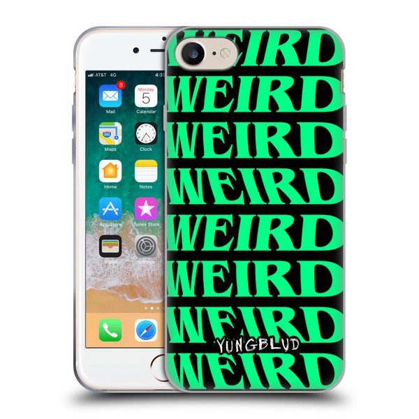 Yungblud Graphics Weird! Text Soft Gel Case for Apple iPhone 7 / 8 / SE 2020 & 2022