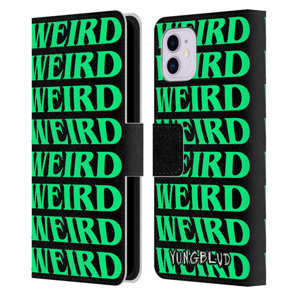 Yungblud Graphics Weird! Text Leather Book Wallet Case Cover For Apple iPhone 11