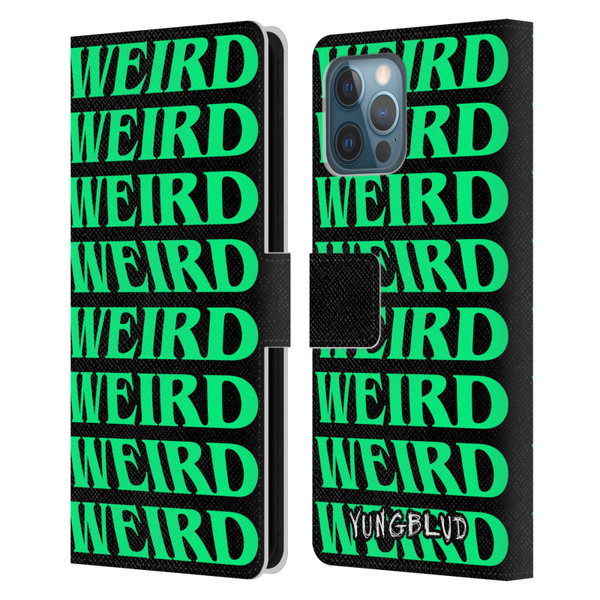 Yungblud Graphics Weird! Text Leather Book Wallet Case Cover For Apple iPhone 12 Pro Max