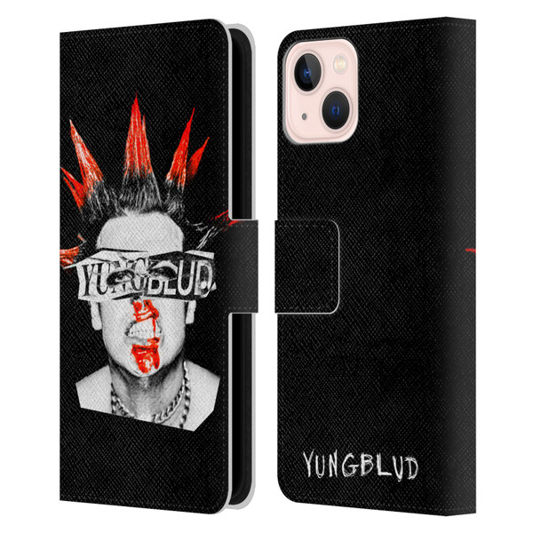 Yungblud Graphics Face Leather Book Wallet Case Cover For Apple iPhone 13