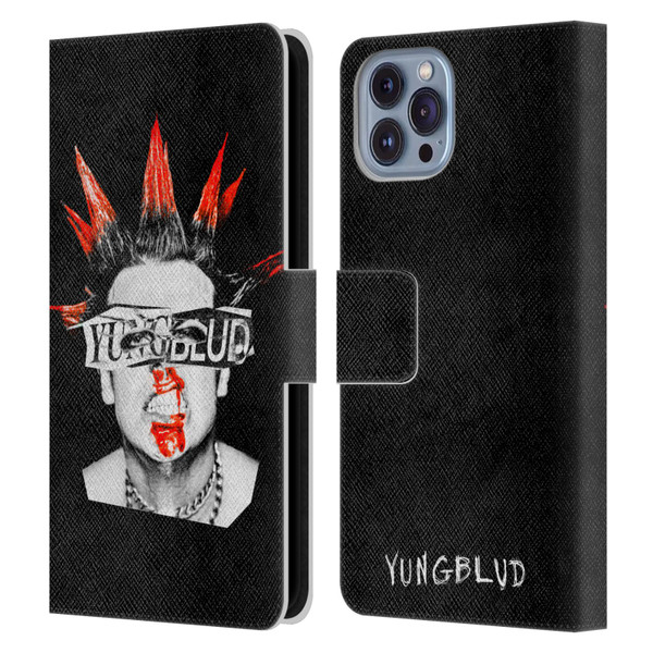 Yungblud Graphics Face Leather Book Wallet Case Cover For Apple iPhone 14