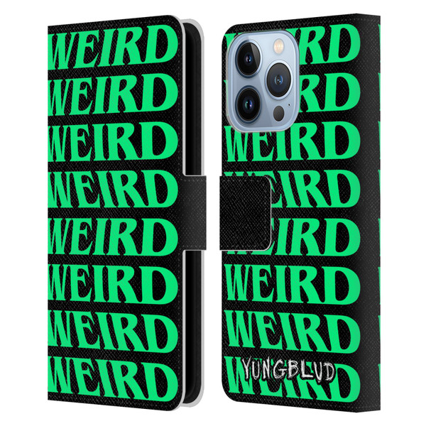 Yungblud Graphics Weird! Text Leather Book Wallet Case Cover For Apple iPhone 13 Pro