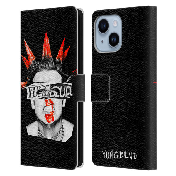 Yungblud Graphics Face Leather Book Wallet Case Cover For Apple iPhone 14 Plus