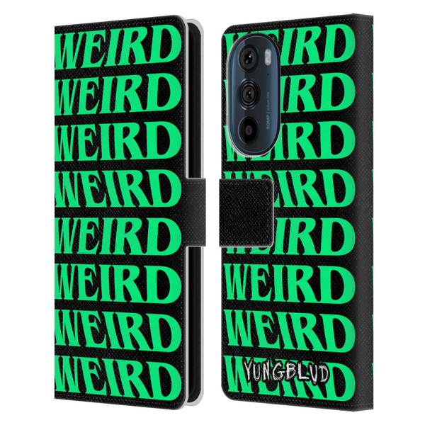 Yungblud Graphics Weird! Text Leather Book Wallet Case Cover For Motorola Edge 30