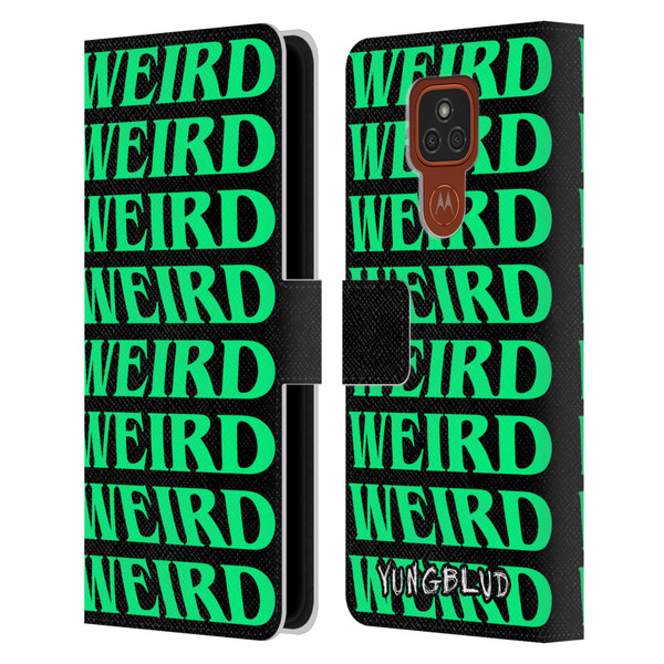 Yungblud Graphics Weird! Text Leather Book Wallet Case Cover For Motorola Moto E7 Plus