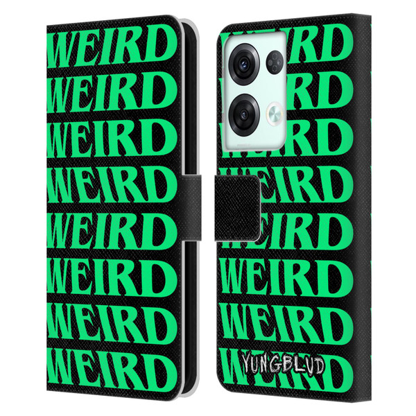 Yungblud Graphics Weird! Text Leather Book Wallet Case Cover For OPPO Reno8 Pro