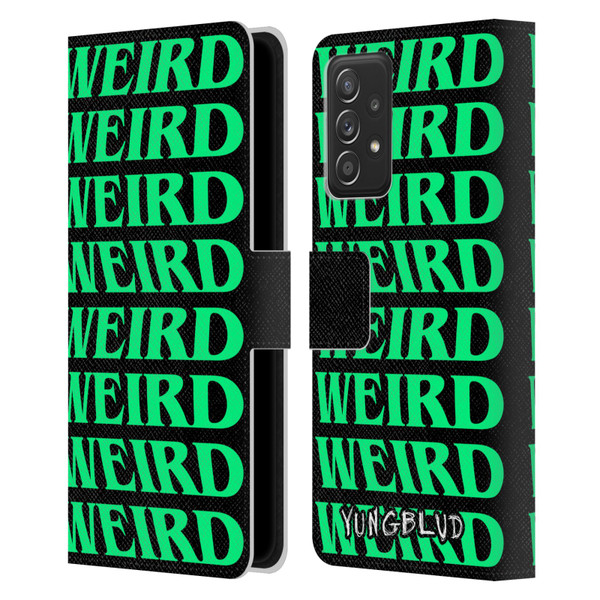 Yungblud Graphics Weird! Text Leather Book Wallet Case Cover For Samsung Galaxy A52 / A52s / 5G (2021)
