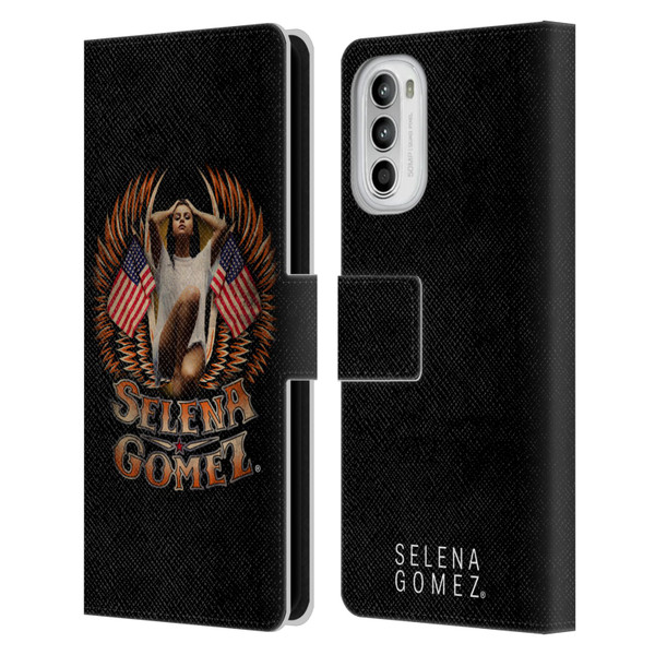 Selena Gomez Revival Biker Fashion Leather Book Wallet Case Cover For Motorola Moto G52