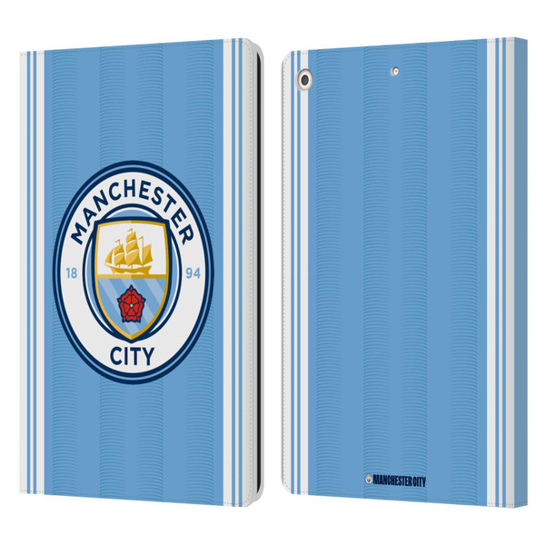 Manchester City Man City FC 2023/24 Badge Kit Home Leather Book Wallet Case Cover For Apple iPad 10.2 2019/2020/2021