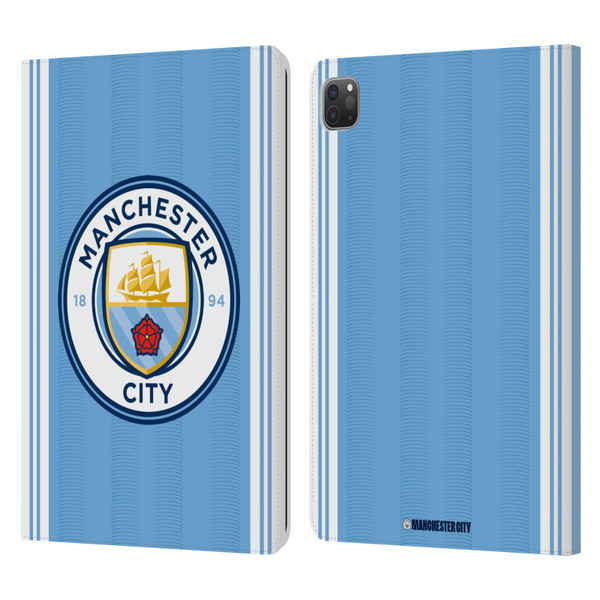 Manchester City Man City FC 2023/24 Badge Kit Home Leather Book Wallet Case Cover For Apple iPad Pro 11 2020 / 2021 / 2022