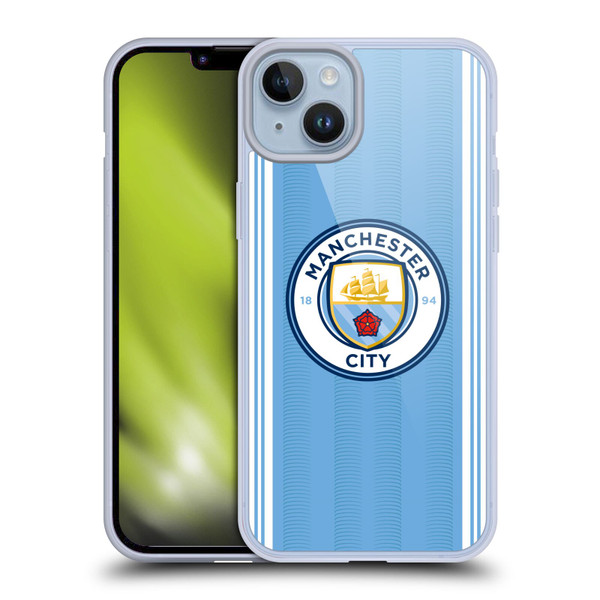 Manchester City Man City FC 2023/24 Badge Kit Home Soft Gel Case for Apple iPhone 14 Plus