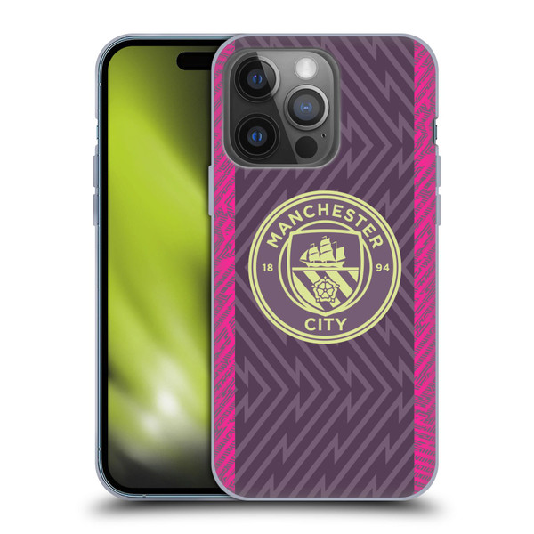 Manchester City Man City FC 2023/24 Badge Kit Home Goalkeeper Soft Gel Case for Apple iPhone 14 Pro