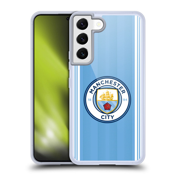 Manchester City Man City FC 2023/24 Badge Kit Home Soft Gel Case for Samsung Galaxy S22 5G