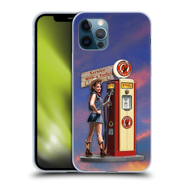Larry Grossman Retro Collection Gasoline Girl Soft Gel Case for Apple iPhone 12 / iPhone 12 Pro