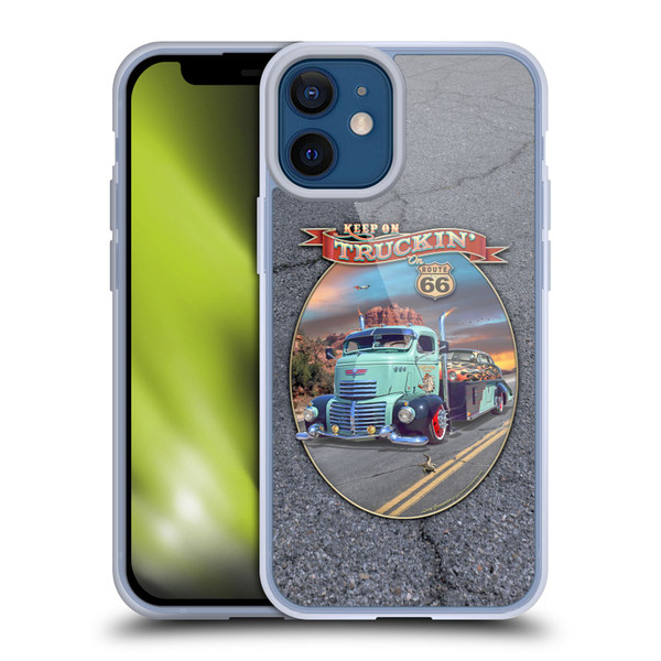Larry Grossman Retro Collection Keep on Truckin' Rt. 66 Soft Gel Case for Apple iPhone 12 Mini