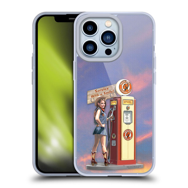 Larry Grossman Retro Collection Gasoline Girl Soft Gel Case for Apple iPhone 13 Pro