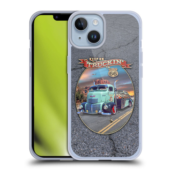 Larry Grossman Retro Collection Keep on Truckin' Rt. 66 Soft Gel Case for Apple iPhone 14