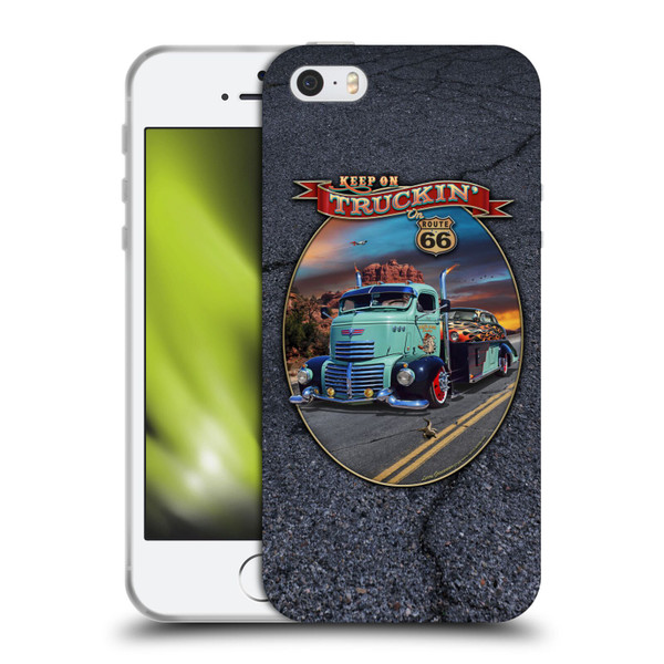 Larry Grossman Retro Collection Keep on Truckin' Rt. 66 Soft Gel Case for Apple iPhone 5 / 5s / iPhone SE 2016