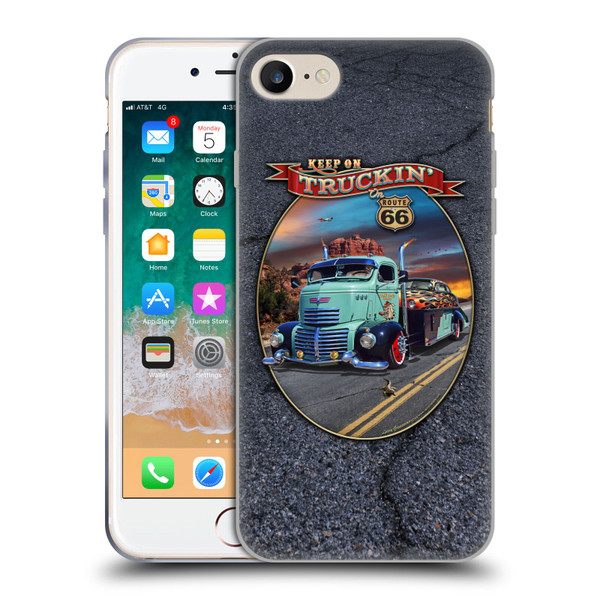 Larry Grossman Retro Collection Keep on Truckin' Rt. 66 Soft Gel Case for Apple iPhone 7 / 8 / SE 2020 & 2022