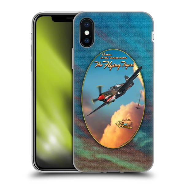 Larry Grossman Retro Collection P-40 Warhawk Flying Tiger Soft Gel Case for Apple iPhone X / iPhone XS