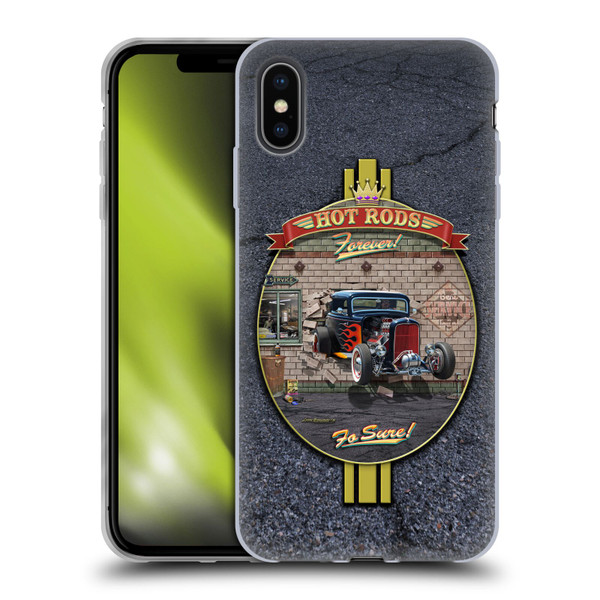 Larry Grossman Retro Collection Hot Rods Forever Soft Gel Case for Apple iPhone XS Max