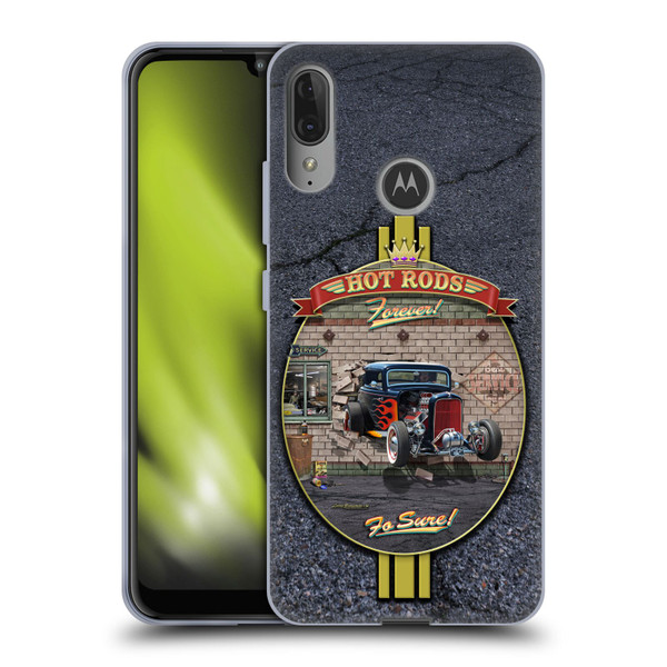 Larry Grossman Retro Collection Hot Rods Forever Soft Gel Case for Motorola Moto E6 Plus