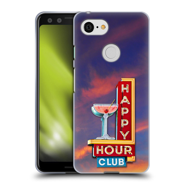Larry Grossman Retro Collection Happy Hour Club Soft Gel Case for Google Pixel 3