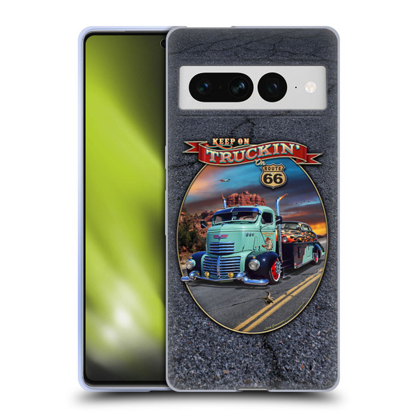 Larry Grossman Retro Collection Keep on Truckin' Rt. 66 Soft Gel Case for Google Pixel 7 Pro